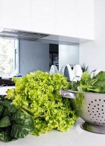 Greens in kitchen