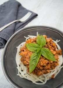 Healthy bolognese made with lean meat, vegetables, and flavorful herbs—packed with nutrition and flavor.