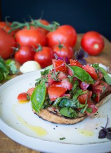 This Tomato Basil Bruschetta makes the most of summer tomatoes and basil - a match made in heaven. It is easy and quick to make and a real family fave!