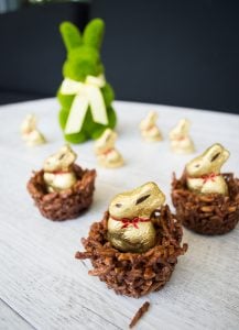 Raw chocolate easter nests