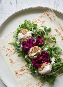 Nut falafel with tahini drizzle - These Nut Falafel with a tahini drizzle are a really simple, tasty vegan meal or snack. They are delicious in a wrap or on a salad plate.