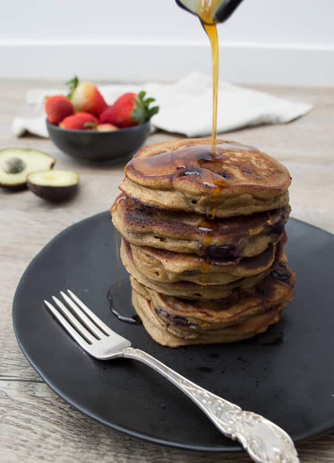 Avocado Blueberry Pancakes - These Avocado & Blueberry Pancakes are a fast and easy to make, super healthy breakfast or snack. Recipe includes Thermomix method and options for GF & DF.