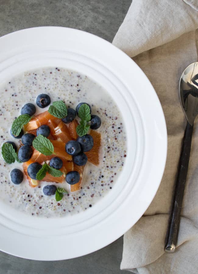 This delicious Quinoa Porridge is an easy to make and sustaining start to the day. It suits gluten, dairy & egg-free diets.