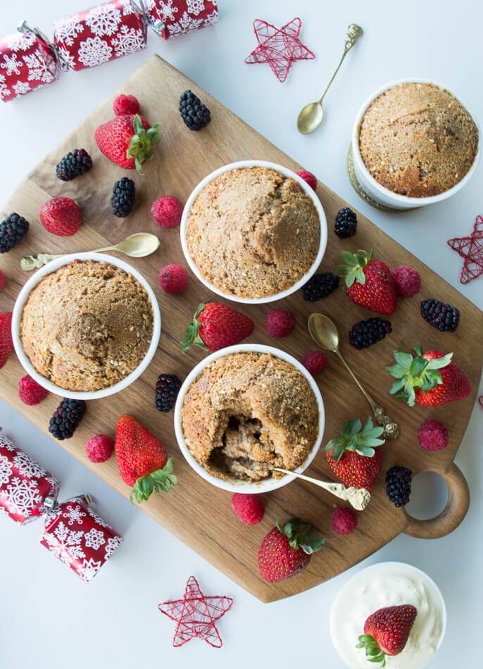 Healthy self saucing ginger pudding - These Healthy Self Saucing Ginger Puddings are a low sugar, high protein dessert that tastes as decadent as a regular pudding. Absolutely delicious!