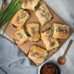 These Silverbeet, Basil and Feta Rolls are a quick and easy lunch or dinner. Perfect for 'green' fussy kids and delicious too.