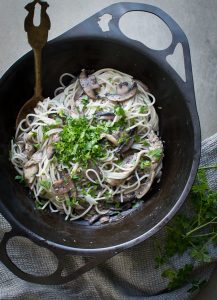This Mushroom Thyme Pasta is one of my favourite vegetarian mid-week meals. It’s quick and easy to make and really tasty.