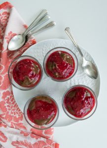 These Raspberry Chocolate Mousse Cups are an easy to make dessert or treat that are egg, nut, dairy & gluten-free.