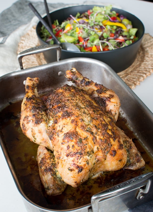 This Lemon Garlic Roast Chicken is a delicious, healthy and economical way to eat chicken. It's sure to become a firm family favourite.