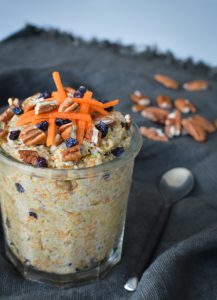 This Carrot Cake Chia Pudding is an easy and healthy recipe that tastes just like a carrot cake!  It's easy to put together for a breakfast, dessert or snack