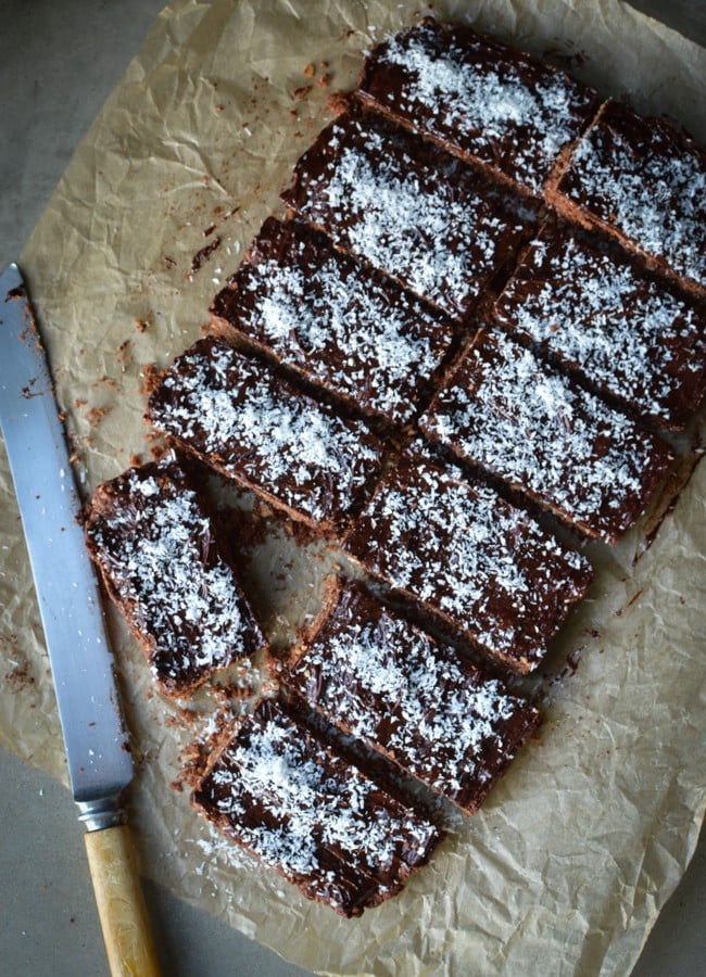 This Healthy Chocolate Coconut Slice is a delicious, very easy to make, low sugar lunchbox treat or snack. Sure to become a favourite.