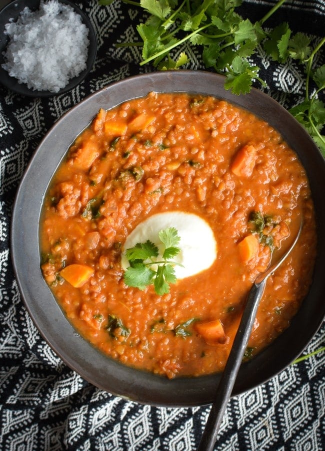 This Quick Pantry Lentil Soup has basic ingredients found in your pantry, this delicious and nutritious soup will easily become one of your go to meals.