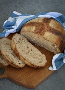 This Basic Sourdough Loaf recipe guides you through the steps for baking sourdough bread with detail & video instructions to help you achieve a perfect loaf