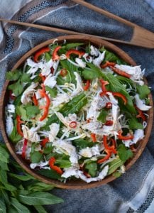 I love this Coconut Chicken Salad, it’s long been a family favourite. Fresh, sweet and sour flavours make it a nutritionally balanced meal.