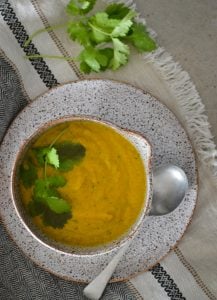 This Carrot Coriander Soup is a quick and easy soup recipe to make. Filled with delicious flavours and perfect for when pantry supplies are low.
