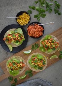 These 'Leftover' Tacos are a really quick and easy way to enjoy Christmas leftover turkey, pork, chicken or tofu/ tempeh.