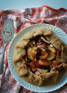 This Stone Fruit Galette is the perfect solution to for using up end of season fruit in a delicious open pie. Rustic, delicious and easy!