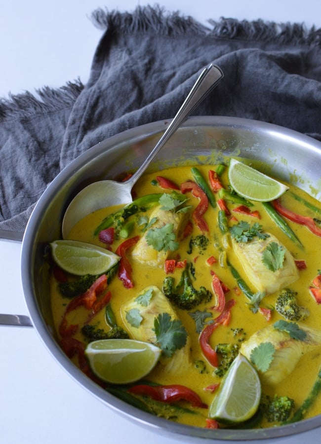 This Lime Turmeric Coconut Fish with delicious fresh flavours is a quick and easy meal to create and all in one pan!