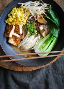 This simple Ramen Noodles is a, nourishing and super tasty meal. The combination of tofu, pak choy, bean sprouts and tahini are calcium rich.