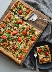 This Zucchini Feta Tart is a quick and easy recipe makes a beautiful light lunch or dinner!