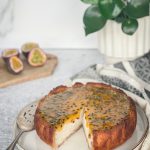 This gluten and dairy-free, vegan Baked Passionfruit Cheesecake is super simple to make and really delicious and not overly sweet!