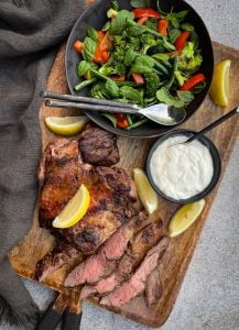 Combined with this aromatic spice rub and side salad, this Syrian Lamb Leg is a healthy and delicious feast. 