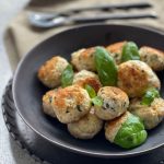 These delicious Chicken Basil Meatballs are quick & easy to make. Perfect for the lunchbox or a light meal. Gluten-free & dairy-free options.