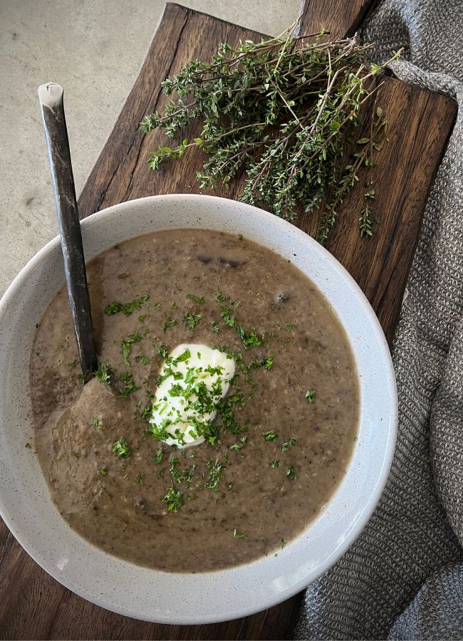 This Creamy Mushroom Soup filled with immune boosting goodness takes me back to my childhood and was something I craved when I was sick.