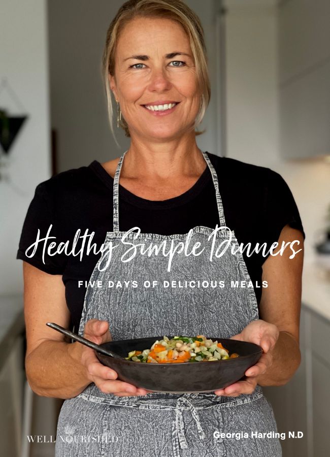 Nourish your family with these Simple & Health Dinners to Cook this Week in this FREE downloadable e-book.
