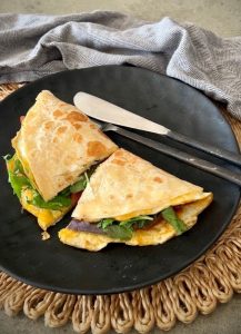 This Tortilla Omelette Wrap is the simplest breakfast, snack or light meal. It A versatile recipe to add in your favourite fillings.
