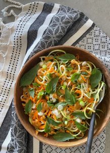 This plant powered Zucchini Pad Thai is a simple but delicious tasty meal. It’s quick and easy to make and a fabulous grain-free meal.