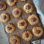 We’ve got quite a few flavour variations on the humble Anzac biscuit here at Well Nourished. This new Hazelnutella Anzac is sure to become an anytime of the year favourite. The combination of oaty anzacs with the hazelnut meal and nutella centre is a match made in heaven.