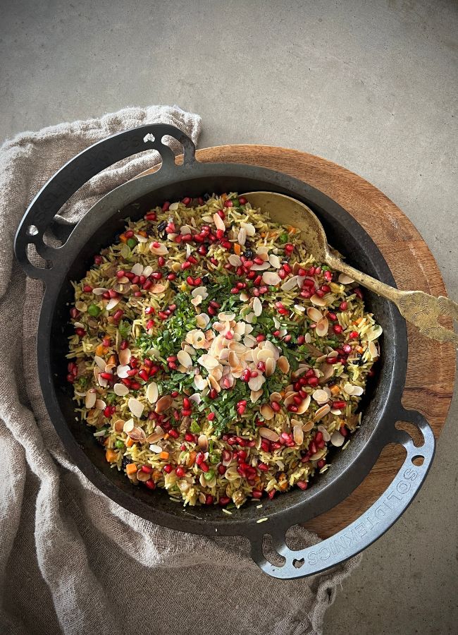 This Lamb Pilaf is from my Lamb Shoulder Three Ways recipe -it's a great way to cook three family meals in a budget and time efficient way.