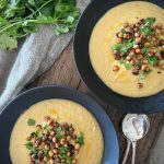 This divine, nourishing Creamy Vegetable Soup (with crunchy chickpeas) is a protein rich meal or starter. It's loaded with fibre, good fats, liver and gut loving veggies and it tastes so creamy and delicious.