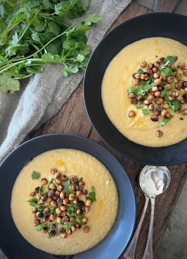 Creamy Vegetable Soup (with crunchy chickpeas) Well Nourished