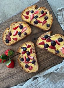This quick easy Custard Toasts is inspired by the viral TikTok idea – but with a few Well Nourished twists and variations.