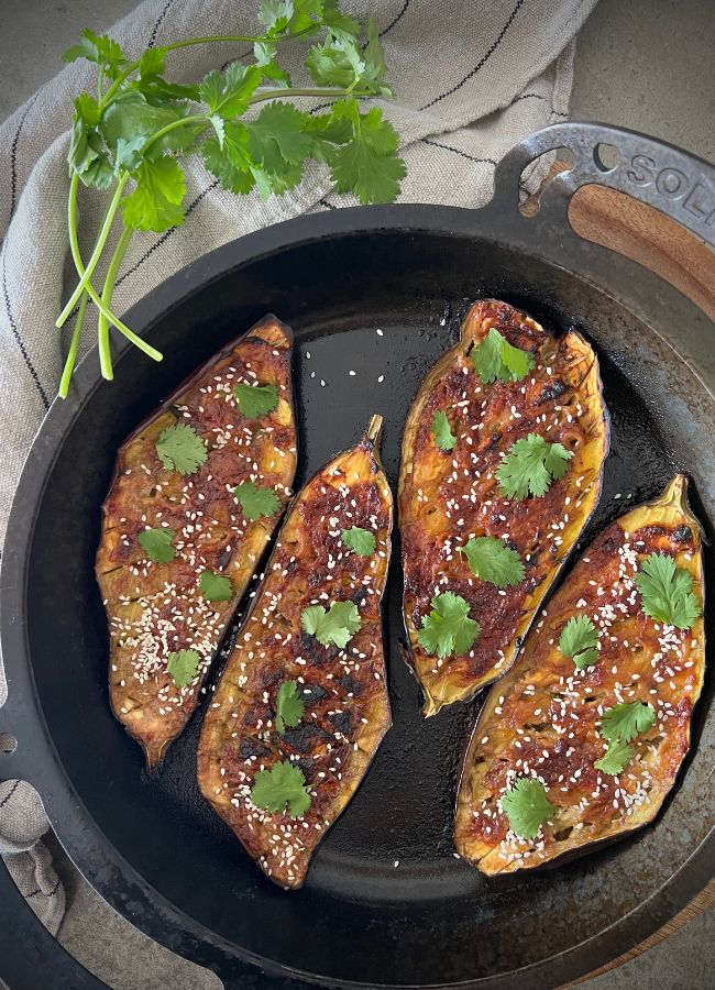 This Miso Eggplant is a quick and easy side dish and my number one way to enjoy eggplant (or Aubergine depending on where you live). It’s so simple to make, I know you’re going to love the beautiful caramalised umami flavours.