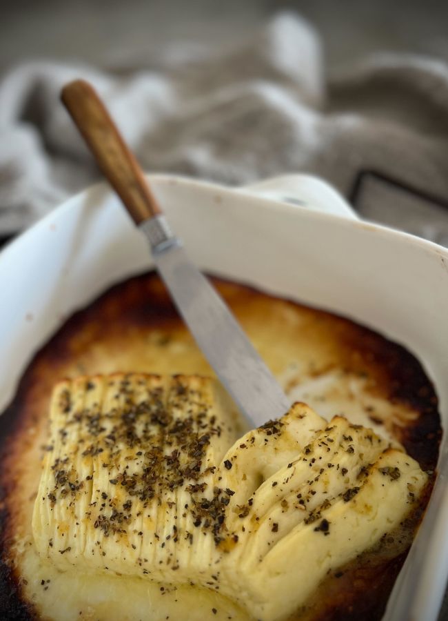 This Lemon Maple Baked Haloumi is an absolute crowd winner for entertaining family and friends. Make sure you serve this fresh from the oven while it is hot, melty and delicious! When haloumi cools, it goes rubbery so it must be enjoyed right out of the hot pan.