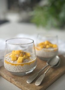 Coconut sago tastes so delicious & is grain-free, dairy-free dessert is lightly sweetened then topped with tropical fresh fruit.