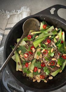 These Pepper Beef Noodles are a delicious, saucy combination of mince, spices, peanuts, pak choi and the noodles of your choice.