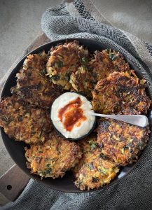 These Rice Vegetable Patties are a great way to use up leftover rice and with the inclusion of almond meal it makes these a complete vegetarian protein, along with the eggs.