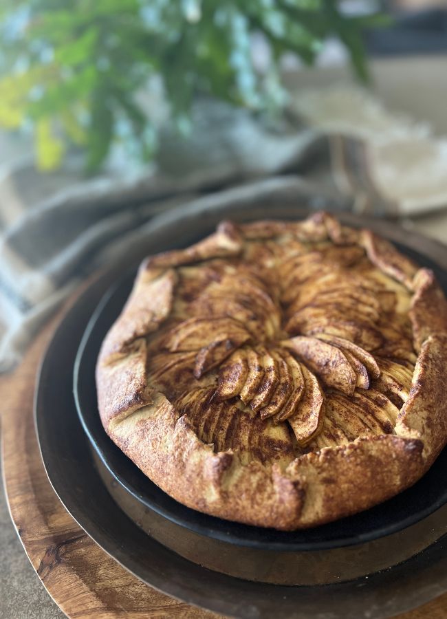 This Apple Frangipane Galette is a delicious, easy dessert to make in the cooler months when apples are in season and beautifully sweet.