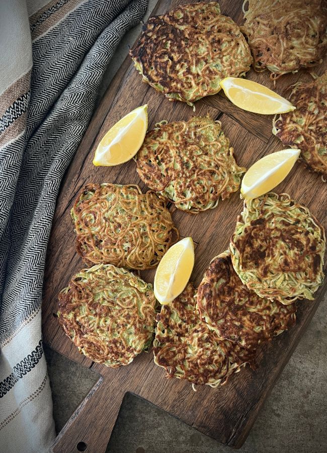 These Spaghetti Fritters are a fun, budget-friendly snack, perfect for lunch boxes or other times the kids are a bit peckish. They're a great way to use up leftovers and are are delicious hot or cold.