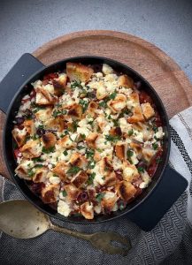 This Greek Fish is a quick cooking, one pot recipe and a really great way to enjoy fish. A tomatoey sauce with onion, garlic, carrot and cannellini beans is brought to a simmer then olives and the fish of your choice added.