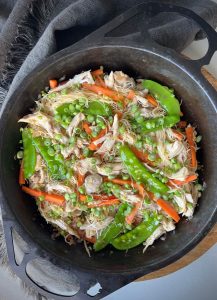Filipino chicken rice noodles are a quick, easy to make, veggie-packed stir-fry, perfect for a healthy mid week meal.