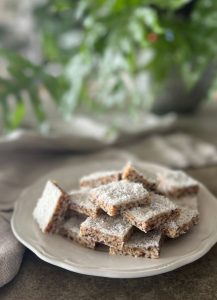 Raw Apricot Coconut Slice is a super quick & easy energy-packed snack, perfect for kids before sports or high-energy activities.