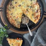 This protein-rich sausage egg bake is a one-pan protein rich meal. Perfect for meal prep, it's hearty, nutritious & easily adaptable.