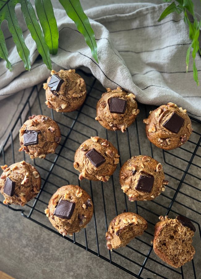 These vegan banana pumpkin muffins are soft, naturally sweet & packed with wholesome ingredients. Perfect for a nourishing brekkie or snack.