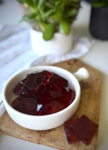 Pomegranate gummies made with gelatin and real juice are a nourishing homemade snack. Easy to make and supportive of gut and joint health.