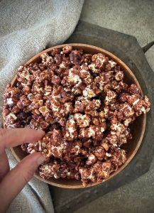 Salted chocolate popcorn is a delicious homemade sweet and salty snack made with simple real food ingredients.
